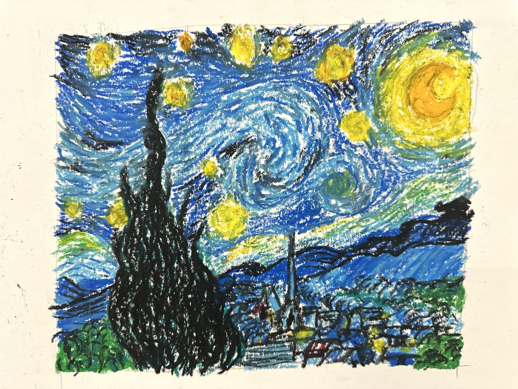 模写から気づく自分の個性（ゴッホの星月夜）